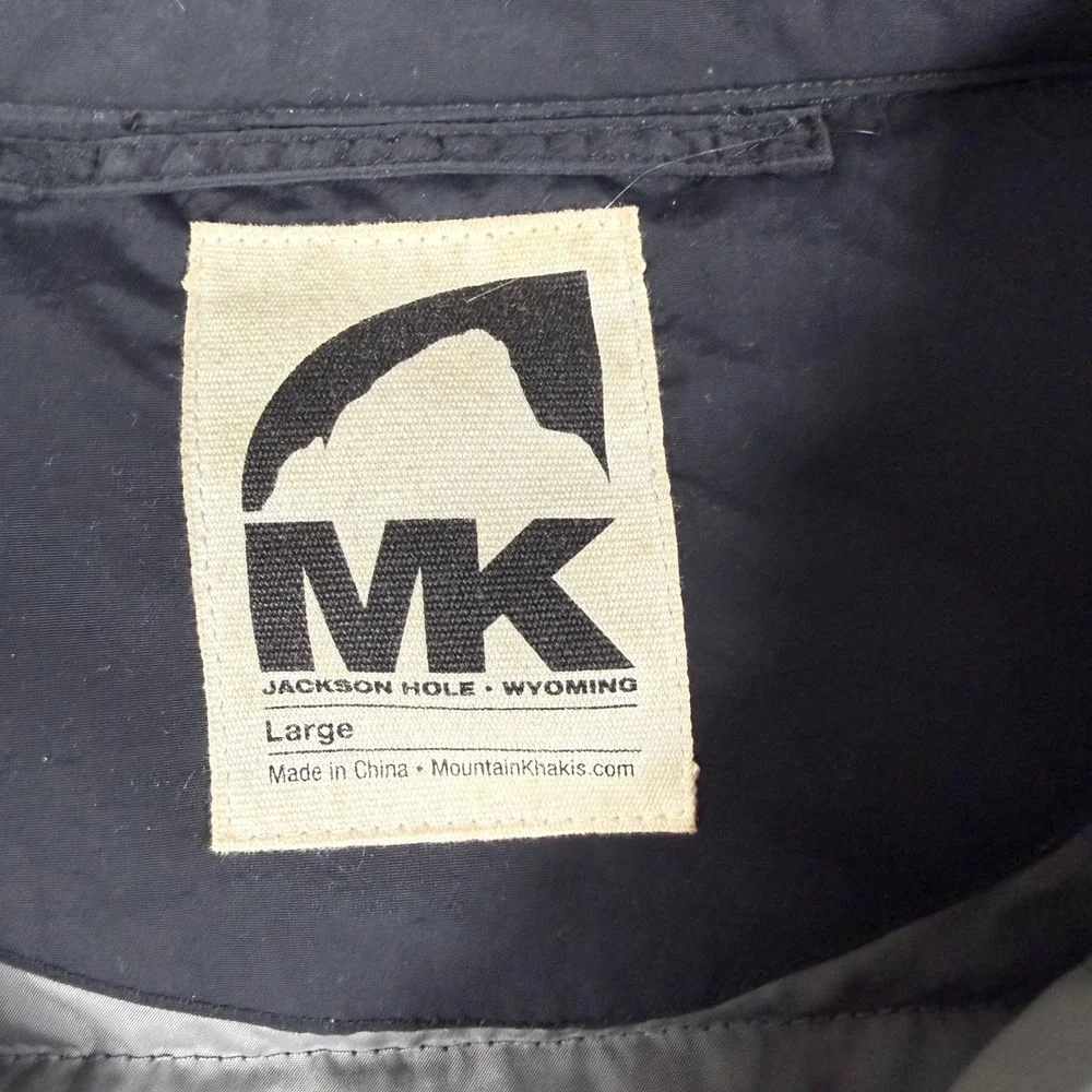 Mountain Khakis Mens Black Down Quilted Puffer Shirt Jacket Size Large MK Puffer